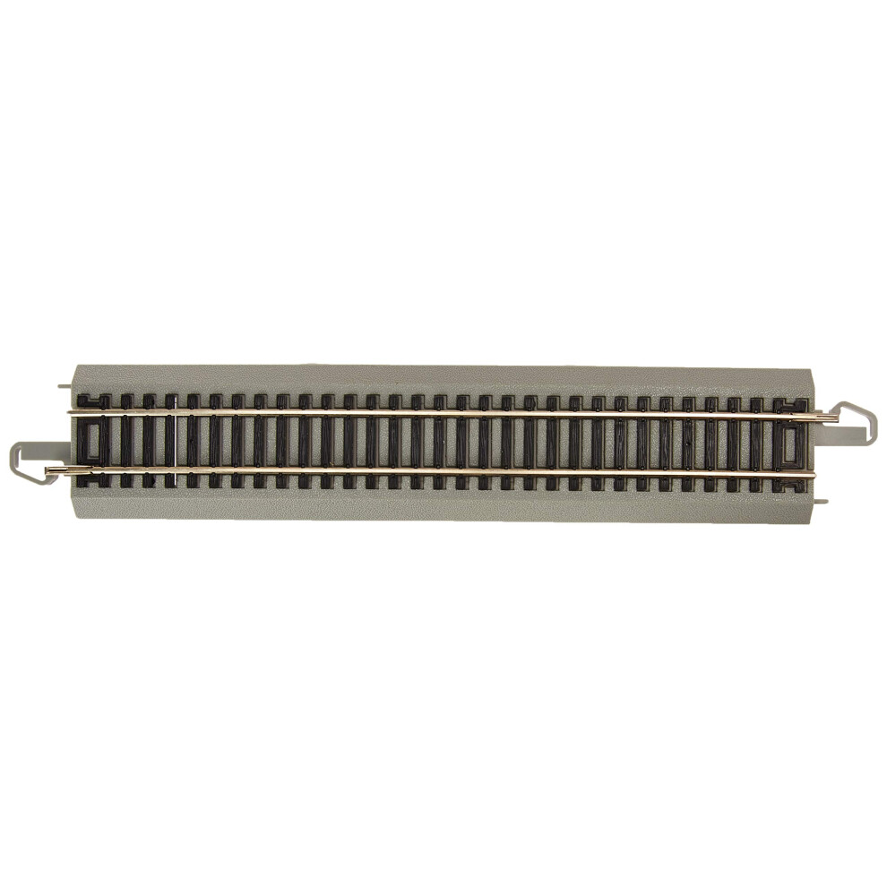 Bachmann Trains - Snap-Fit E-Z TRACK 9  STRAIGHT TRACK - BULK (50 pcs) - NICKEL SILVER Rail With Gray Roadbed - HO Scale