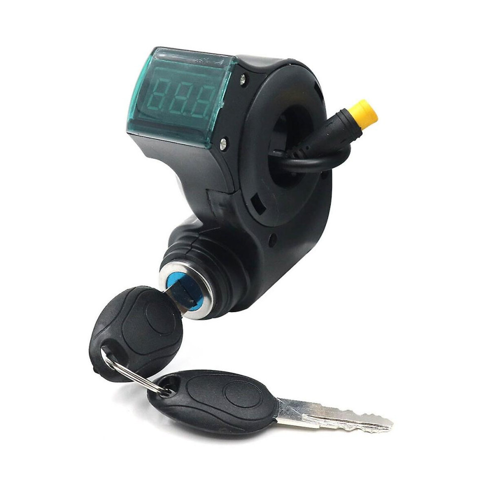 E-bike Lgnition Lock Key Thumb Throttle Voltmeter Digital Voltage Display Switch 3pin For M365 Univ