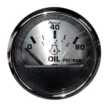 Faria Beede Instruments 2 Oil Pressure Gauge (80 PSI) - Spun Silver