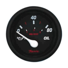 Faria 14602 Pro Oil Pressure Gauge 80 PSI - Red 2""
