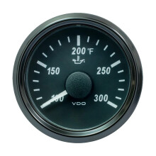 VDO SingleViu 52mm (2-1/16"") Oil Temp. Gauge - 300 F - 322-18 Ohm