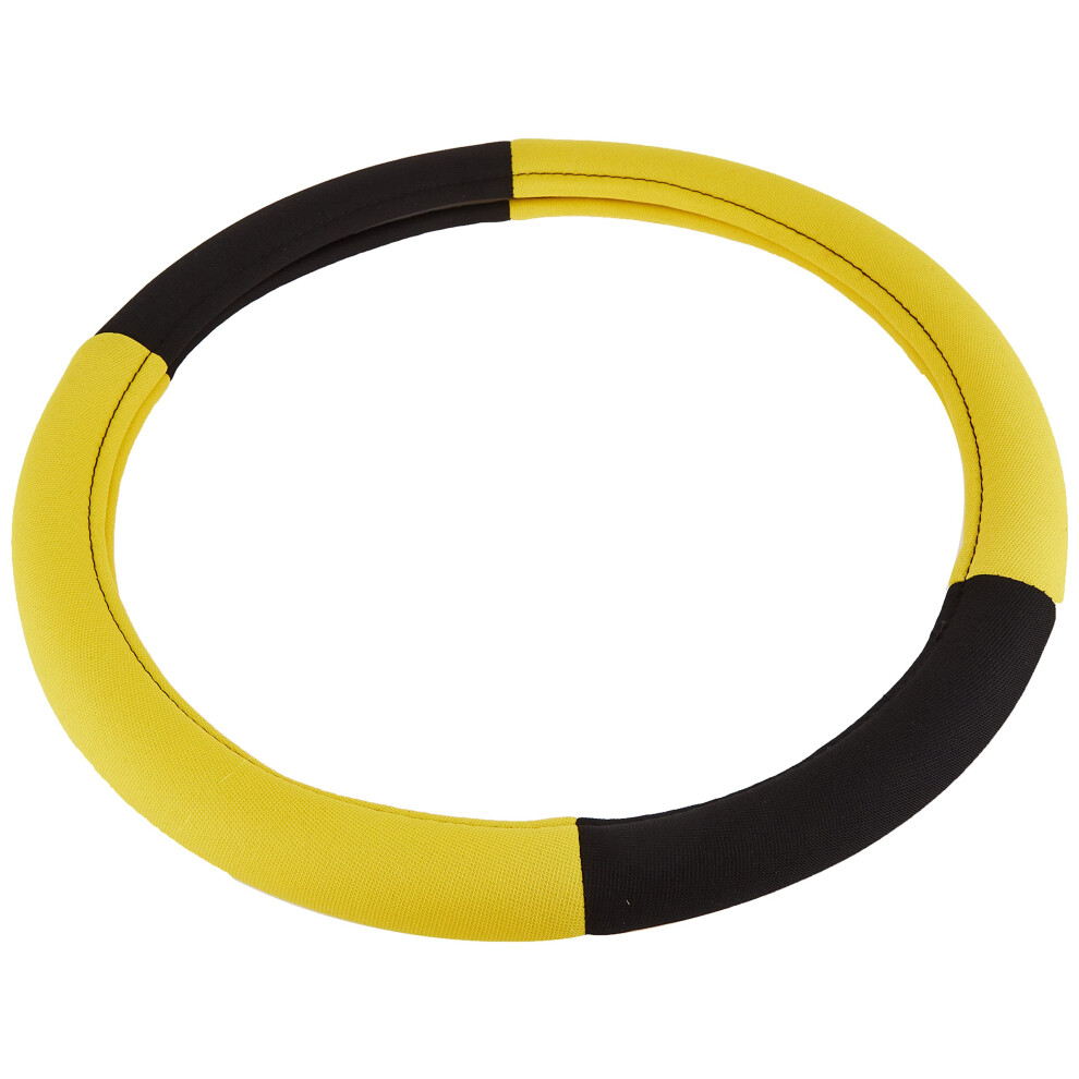 Fh Group Universal Fit Modernistic Und Sicherheitsgurtpolster-Kombi-Set Lenkradbezug, Passend F R Die Meisten Autos/Suvs, Gelb-image