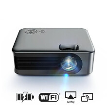 (EU Plug, Phone Sync Screen) Smart TV WIFI Portable Home Theater Cinema Battery Projectors Phone Beamer LED MINI Wireless Projector for 4k Movie A30 Series