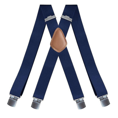 (Blue) Trouser Straps Men - Wide Straps, Straps X-shape