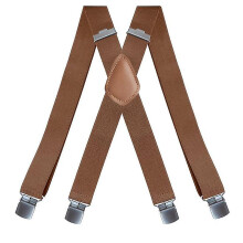 (Brown) Trouser Straps Men - Wide Straps, Straps X-shape