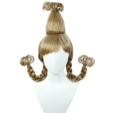 Parrucca da ragazza di Natale Linfairy con trecce di filo Parrucca per costume cosplay di Halloween per donne