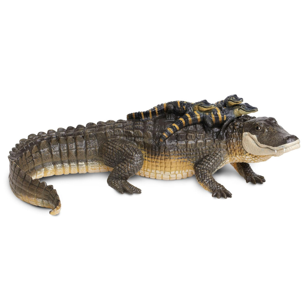 Safari Ltd. Alligator with Babies Figurine - Detailed 12"" Plastic Model Figure - Fun Educational Play Toy for Boys  Girls & Kids Ages 18 Mo