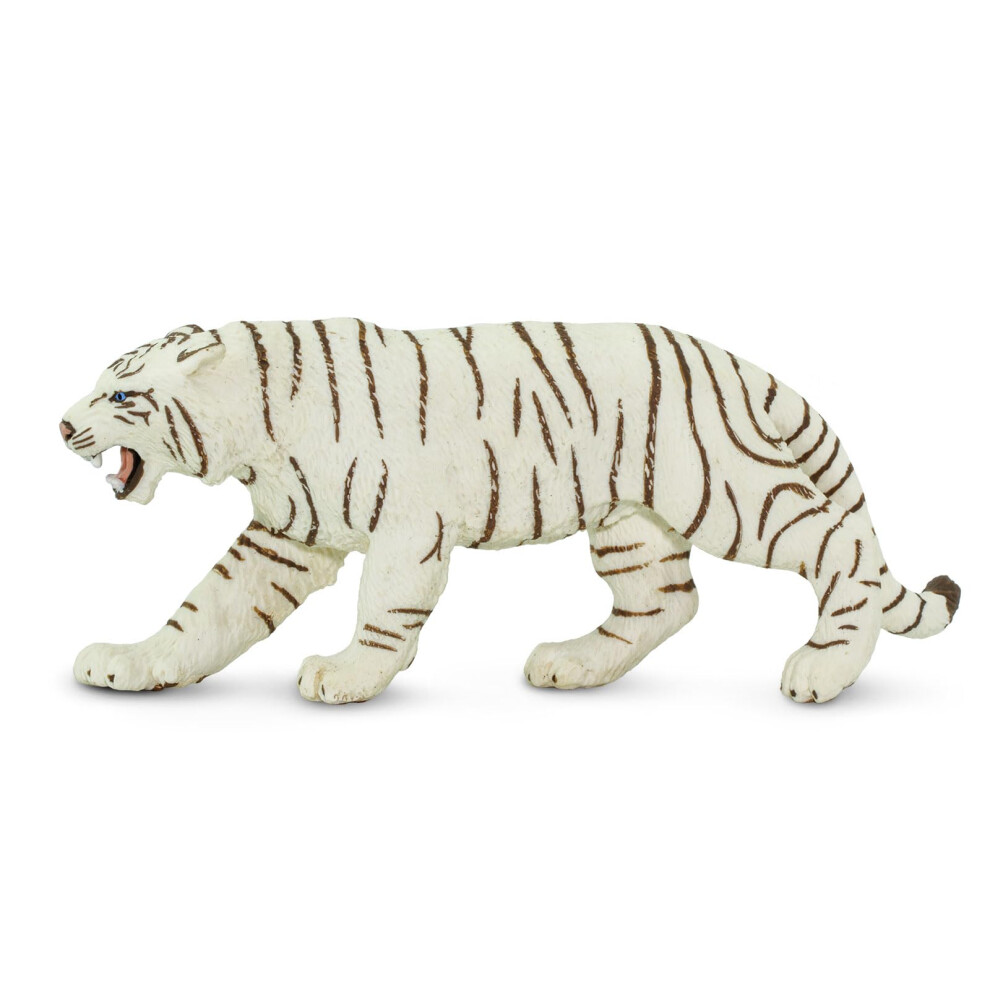 Safari Ltd. White Bengal Tiger Figurine - Detailed 6"" Plastic Model Figure - Fun Educational Play Toy for Boys  Girls & Kids Ages 3+