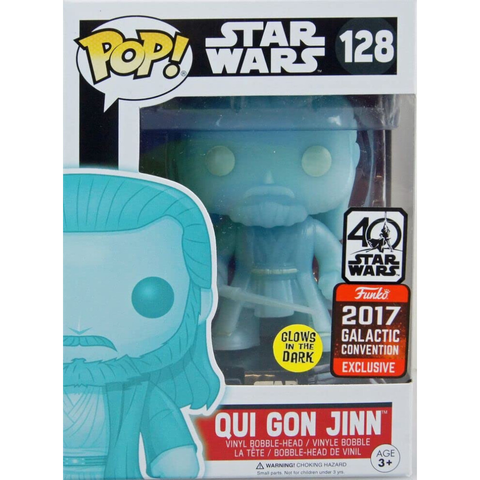 Funko - Bobble Head POP Star Wars Qui-Gon Jinn Holographic GITD (SWC 2017 Exclusive)