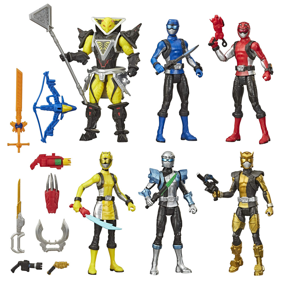 Power Rangers Beast Morphers 6 Inch Action Figure Multipack 6 Figures Included and Villain Toys with Accessories Inspired by The TV Show