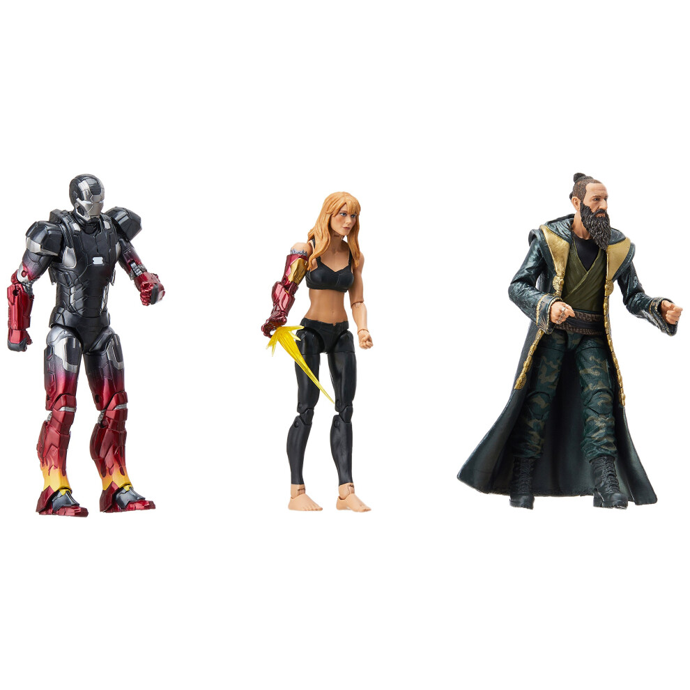 Hasbro Marvel Legends Series Studios The First Ten Years Iron Man 3 Movie Iron Man Mark Xxii  Pepper Potts  The Mandarin 6"" Figure 3 Pack (