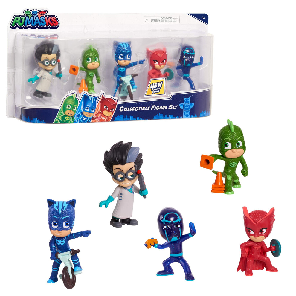 PJ MASKS Collectible 5-Piece Figure Set Catboy  Owlette  Gekko  Romeo  and Night Ninja  Kids Toys for Ages 3 Up by Just Play