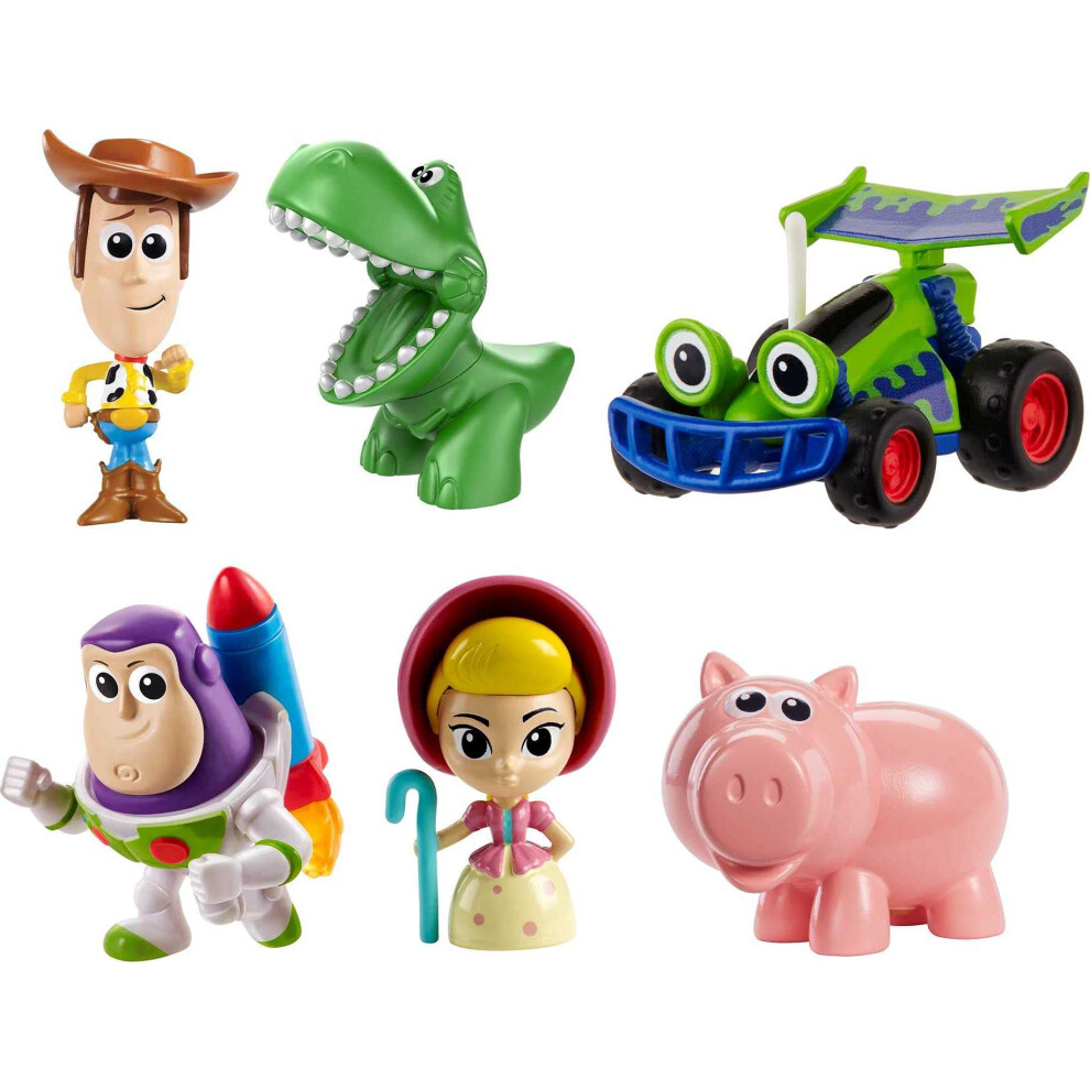 Disney Pixar's Toy Story Mini 6-Pack: Andy's Chest Figures - Woody  Buzz  Rex  Bo Peep  Hamm & RC