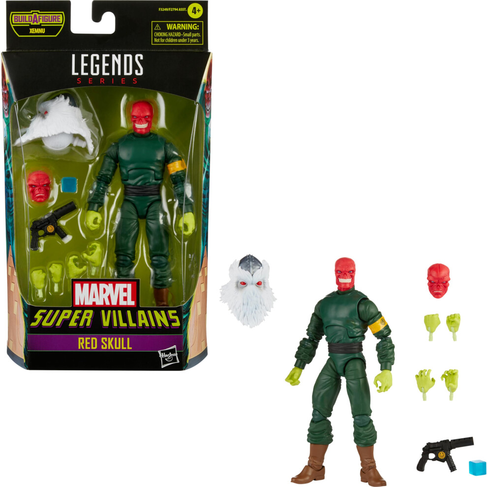 Hasbro Marvel Hasbro Legends Series 6-inch Collectible Action Red Skull Figure and 7 Accessories and 1 Build-a-Figure Part  Premium Design