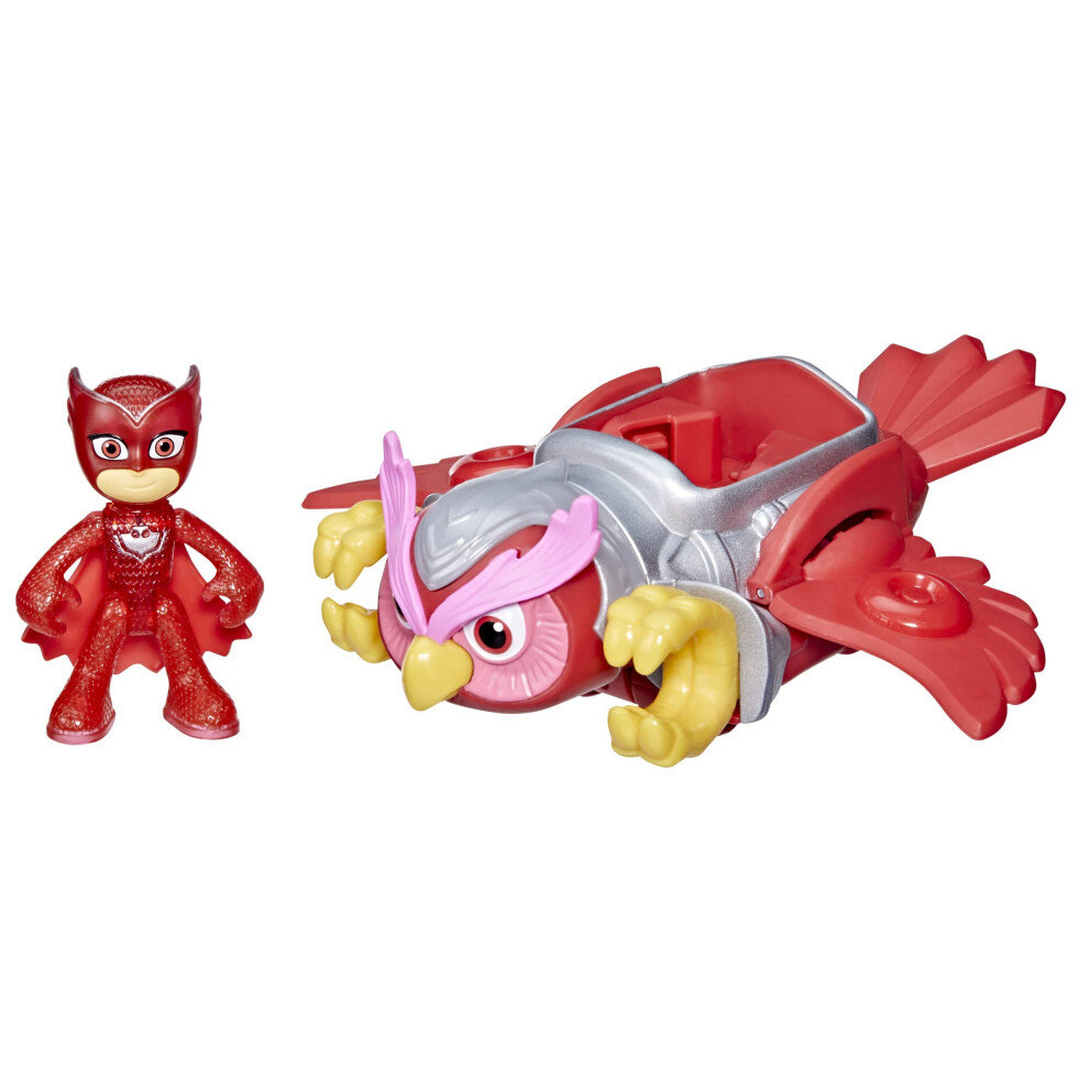 PJ Masks Animal Power Owlette Animal Rider Deluxe Vehicle Preschool Toy  Eagle Owl Toy with Owlette Action Figure  Ages 3 and Up