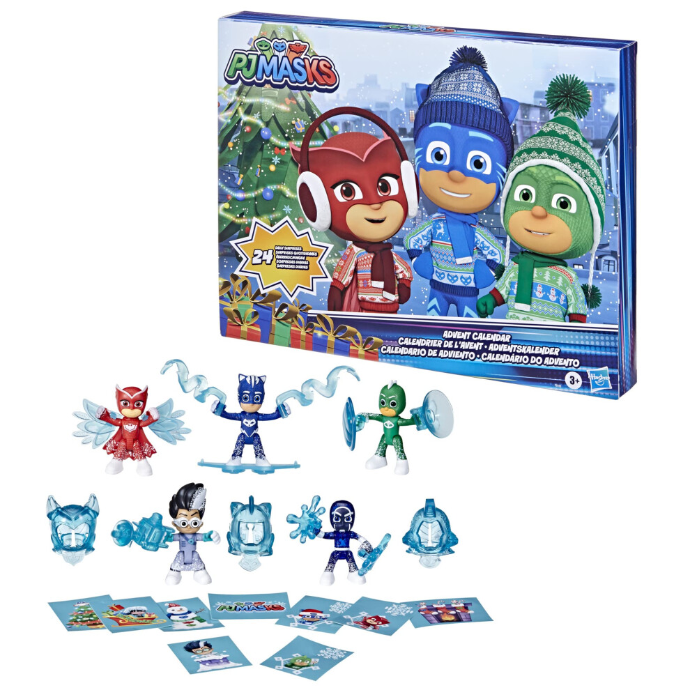 PJ Masks Kids Advent Calendar  24 Daily Surprise Toys Including Action Figures  Accessories  and Stickers  Countdown Calendar  Ages 3 and Up