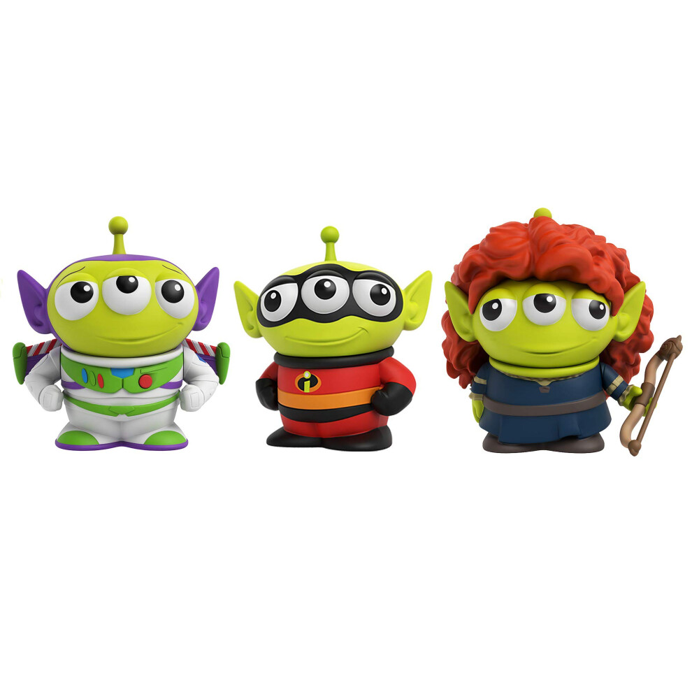 Pixar Alien Remix Character Figures 3-pack 3-inches  Mr. Incredible from The Incredibles  Buzz Lightyear from Toy Story and Merida from Brav