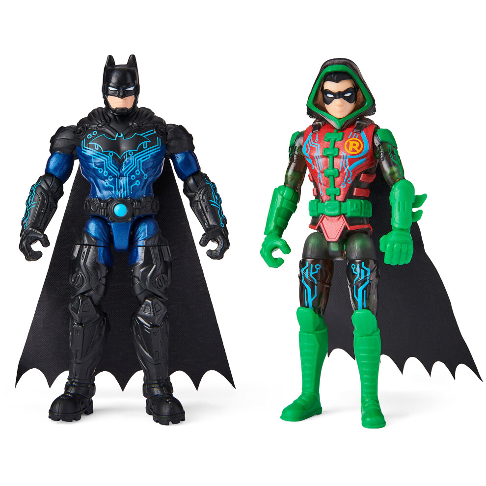 DC Comics Batman 4-inch Bat-Tech Batman and Robin Action Figures with 6 Mystery Accessories  for Kids Aged 3 and up  Amazon Exclusive