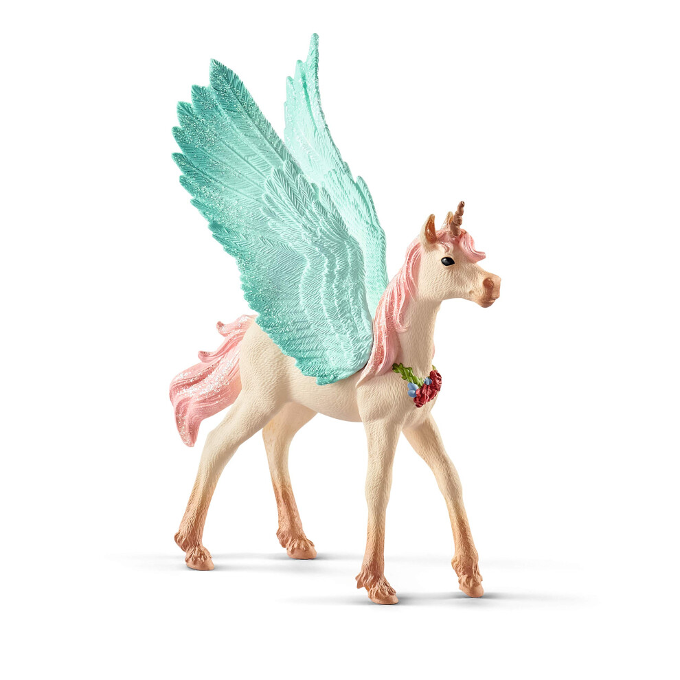 Schleich bayala  Unicorn Toys for Girls and Boys  Decorated Unicorn Pegasus Foal Toy Figurine  Ages 5 and Above