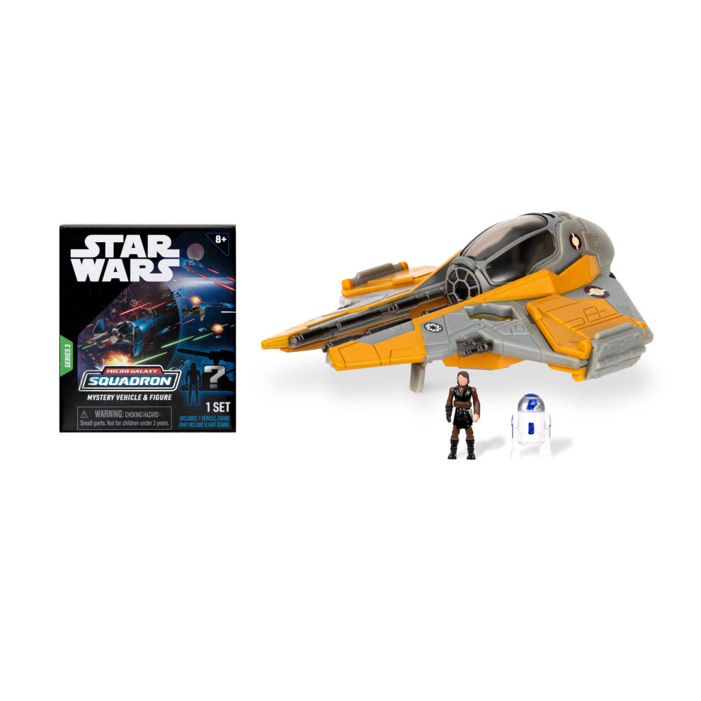 STAR WARS Micro Galaxy Squadron Anakin Skywalker's Jedi Interceptor Mystery Bundle - 3-Inch Light Armor Class and Scout Class Vehicles with