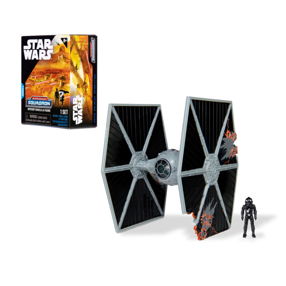 STAR WARS Mico Galaxy Squadron TIE Fighter (Battle Damage) Mystery Bundle - 3-Inch Light Armor Class Vehicle and Scout Class Vehicle with Ac