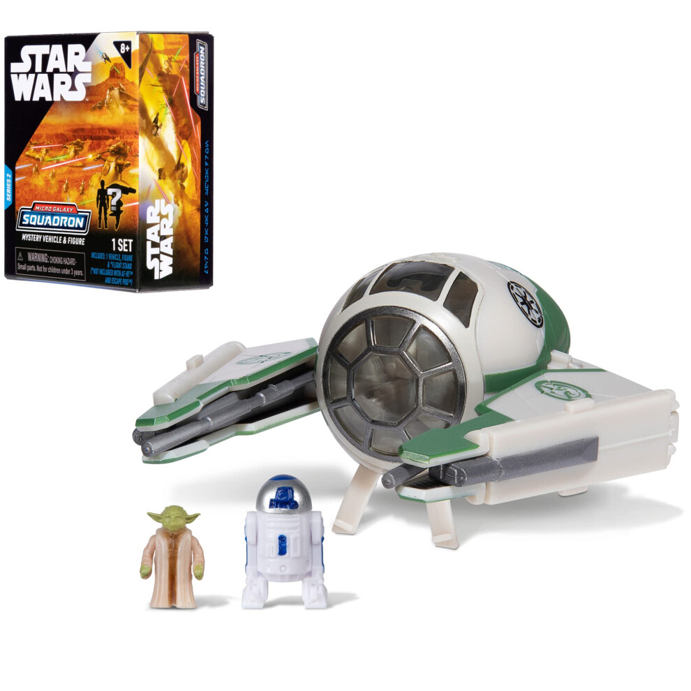 STAR WARS Micro Galaxy Squadron Jedi Starfighter (Yoda) Mystery Bundle - 3-Inch Light Armor Class Vehicle and Scout Class Vehicle with Acces