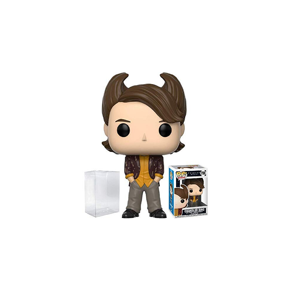 Funko Pop! TV: Friends - 80's Hair Chandler Bing Vinyl Figure (Bundled with Compatible Pop Box Protector Case)  Multicolored  3.75 inches