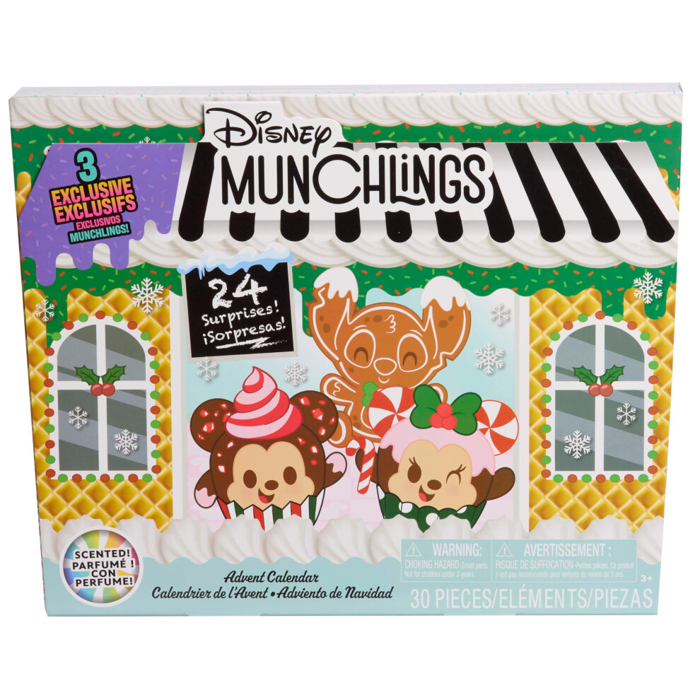 Just Play Disney Munchlings Advent Calendar with Color Change and Scented Figures  31-Pieces  Kids Toys for Ages 3 Up