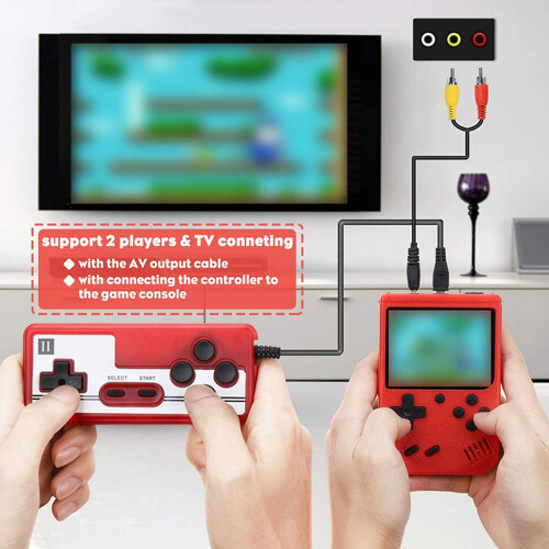 (Red) 400 Games In 1 Device, Tinytendo Handheld Console, Gametendo - Over 400 Nostalgic Games 2