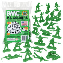 BMC Plastiska Armékvinnor - 36-pack Gröna Kvinnliga Soldater - Tillverkad i USA