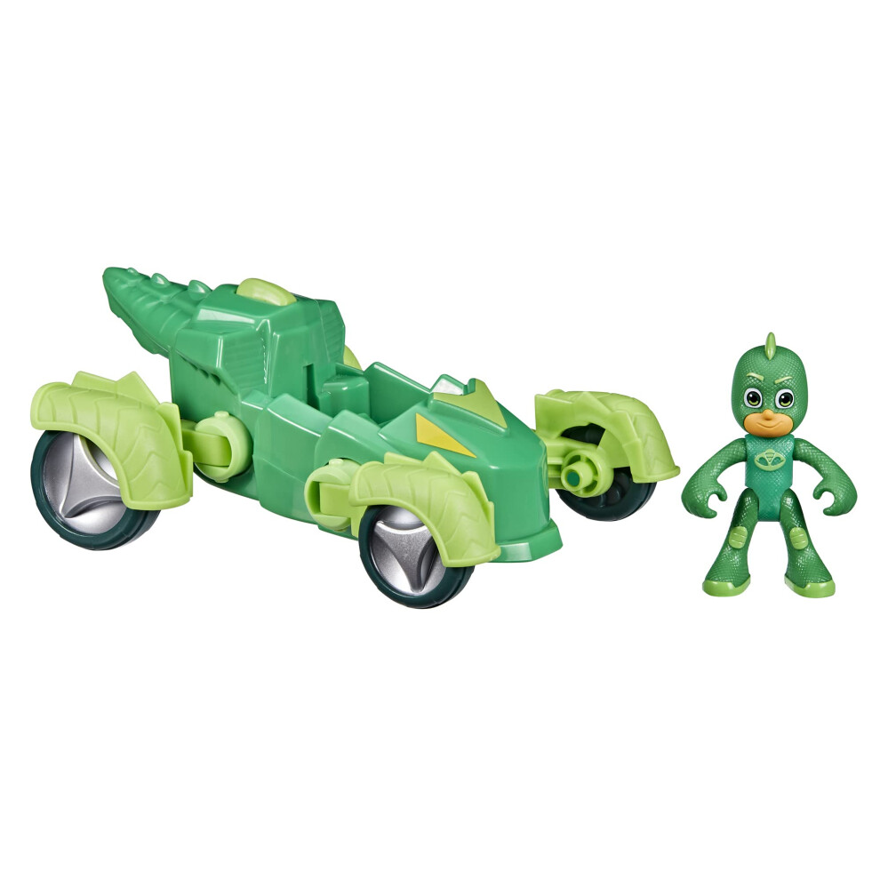 PJ Masks Gekko Deluxe Vehicle Preschool Toy  Gekko-Mobile Car with 2 Wheel Modes and Gekko Action Figure for Kids Ages 3 and Up