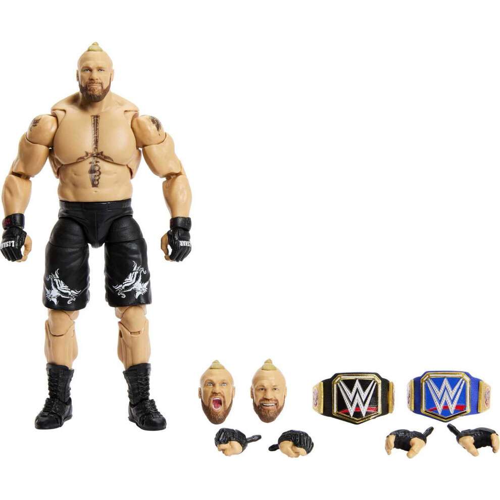 Mattel WWE Brock Lesnar Ultimate Edition Action Figure with Interchangeable Accessories  Articulation & Life-Like Detail  6-inch