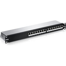 TRENDnet 16-Port Cat6A Shielded Patch Panel  1U 19"" Metal Housing  10G Ready  Cat5e Cat6 Cat6A Compatible  Cable Management  Color-Coded La