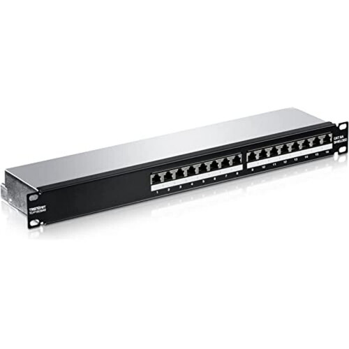 Patch panel - 16-PORT - CAT6A - Blindé - Ethernet - Noir