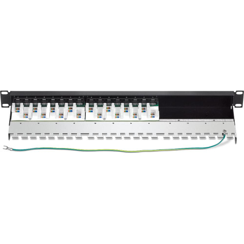 Patch panel - 16-PORT - CAT6A - Blindé - Ethernet - Noir 2