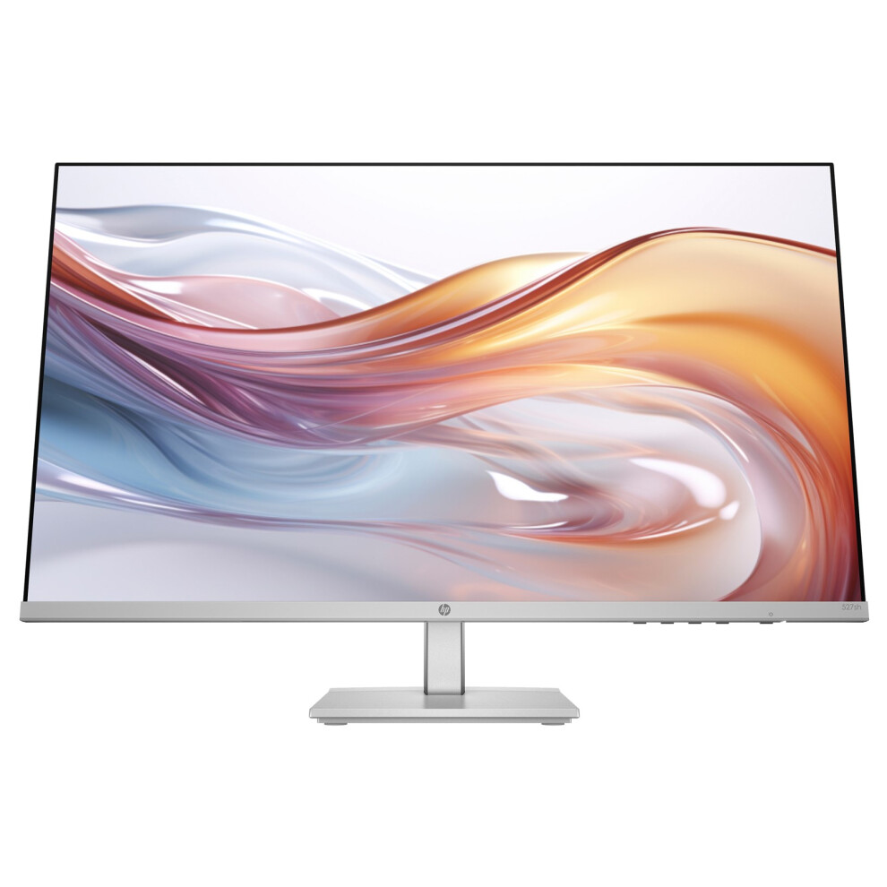 Hp 527Sh- Monitor De 27" Fhd (1920X1080, Ips, 100 Hz, 5Ms, 99% Srgb, 300 Nits, Contraste 1500:1, Altura Ajustable) Negro Con Soporte Plateado-image