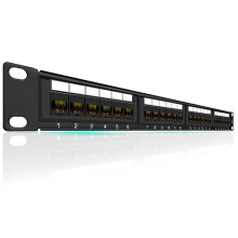 Rapink Patch Panel 24 Port Cat6 10G Support Network Patch Panel UTP 19-Inch Wallmount or Rackmount 1U Ethernet Patch Panel Punch Down Bloc