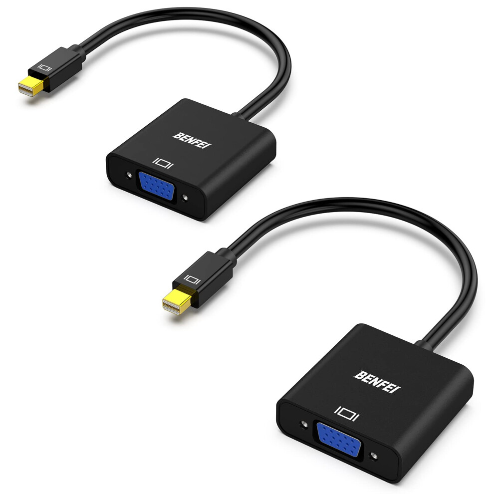 Photos - Other for Computer BENFEI Mini DisplayPort to VGA 2 Pack Mini DP Display Port to VGA  Male to Female Adapter Compatible(Thunderbolt Compatible)