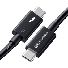 Cable Matters [Intel Certified] 80Gbps Thunderbolt 5 Cable with up to 120Gbps Bandwidth Boost and 240W Charging in Black - 0.3m / 1ft  Compa