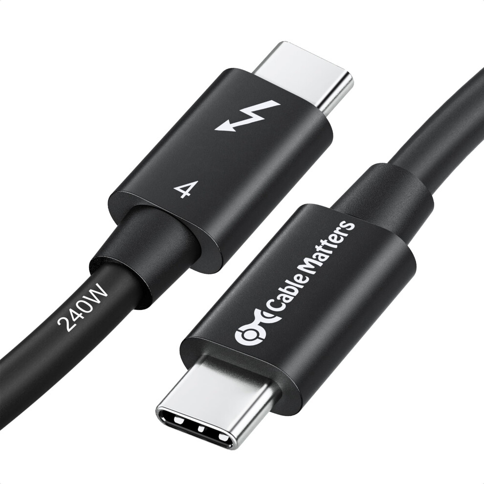 Cable Matters [Intel Certified] 40Gbps Thunderbolt 4 Cable 2.6ft with 8K Video and 240W Charging - 0.8m  Compatible with USB4  Thunderbolt 3