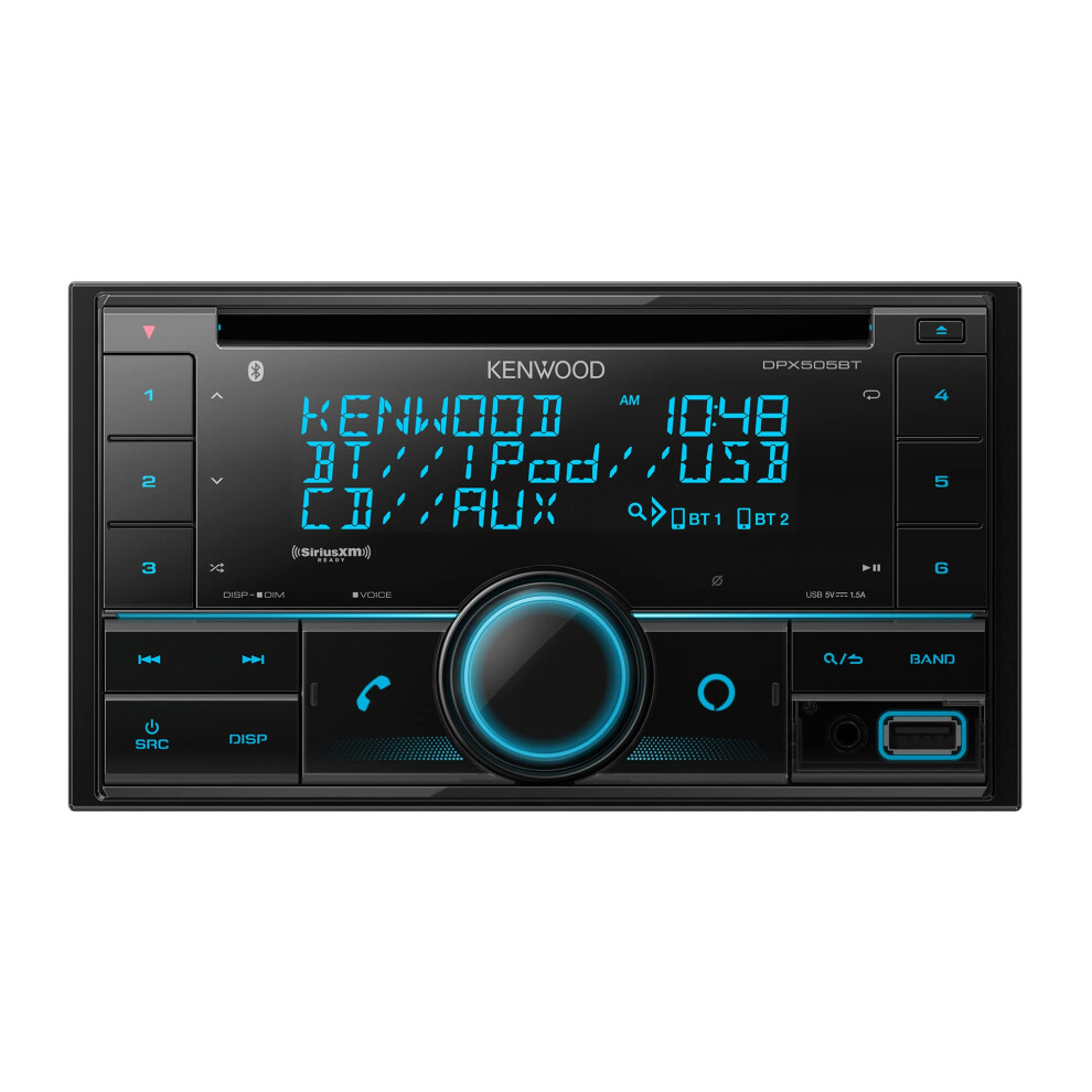 KENWOOD DPX505BT Double DIN in-Dash CD Car Stereo. AM/FM with Bluetooth  Amazon Alexa Voice Control  High-Contrast 3-line Display with Varia