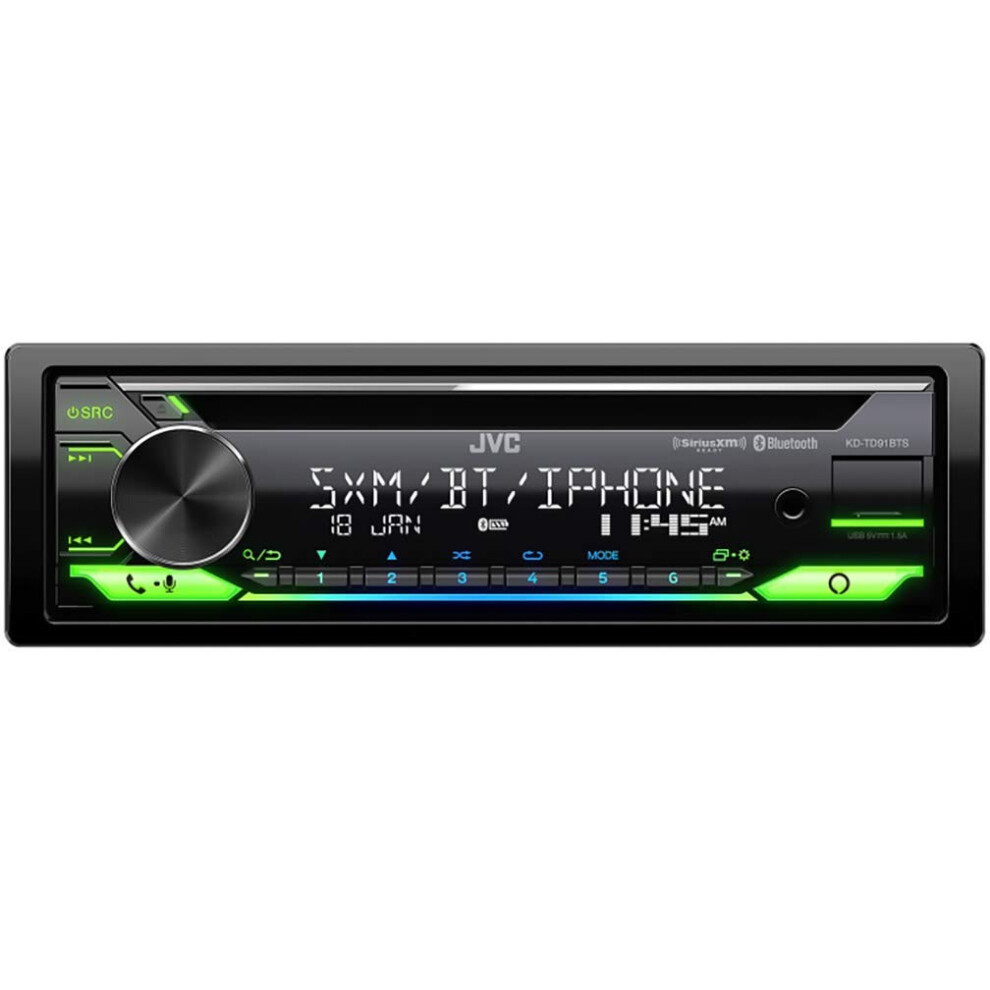 JVC KD-TD91BTS Bluetooth Car Stereo Receiver with USB Port - 2-Line LCD Display  AM/FM Radio - CD and MP3 Player - Amazon Alexa Enabled - Si