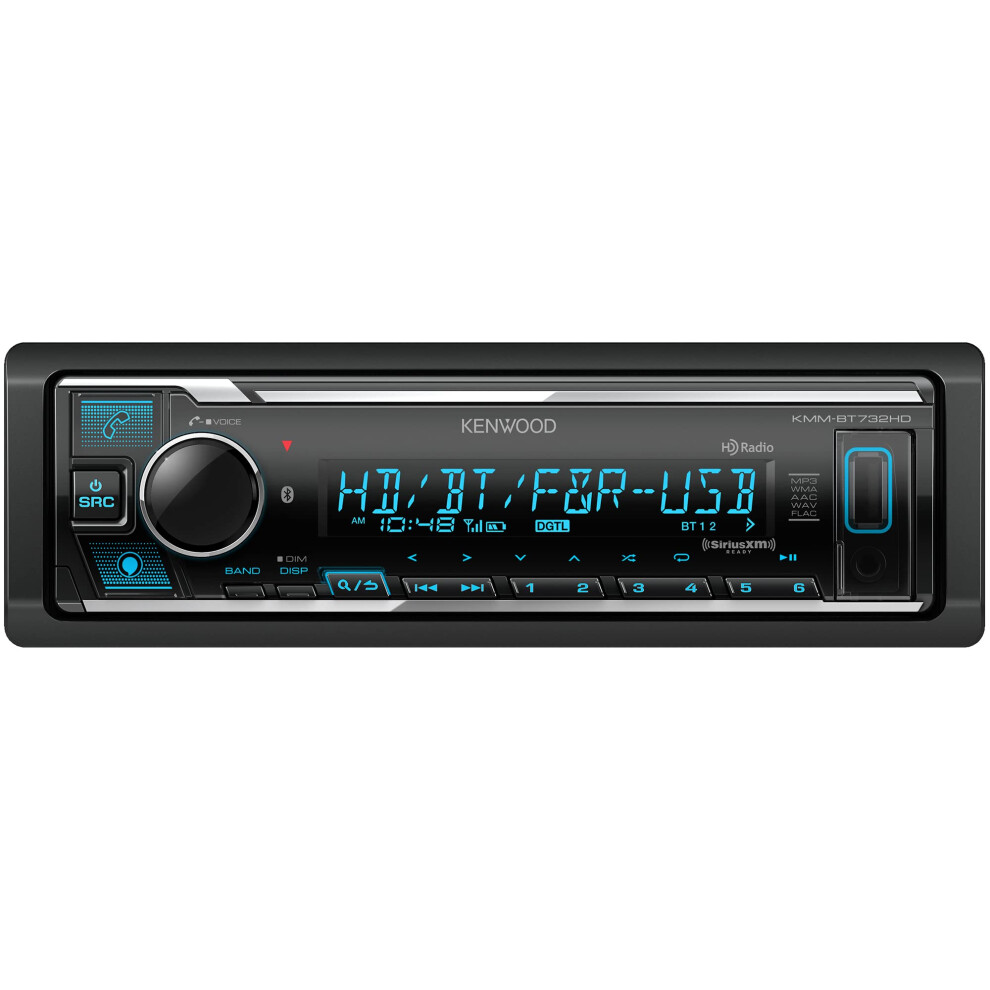 KENWOOD KMM-BT732HD Bluetooth Car Stereo with USB Port  AM/FM Radio  MP3 Player  Multi Color LCD  HD Radio  Detachable Face  Built in Amazon