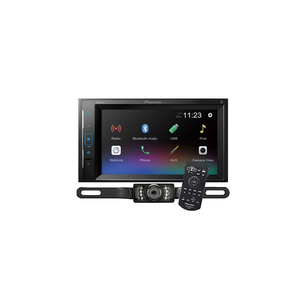 Pioneer DMH-240EX Digital Multimedia Receiver (Does not Play Discs) Bundled with + (1) Remote Control + (1) License Plate Style Backup Camer