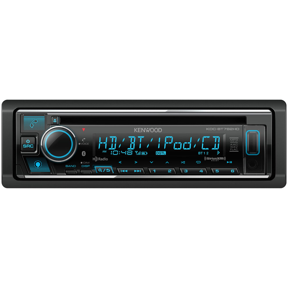 KENWOOD KDC-BT782HD Single DIN Bluetooth CD Car Stereo Receiver with Amazon Alexa Voice Control | LCD Text Display | USB & Aux Input