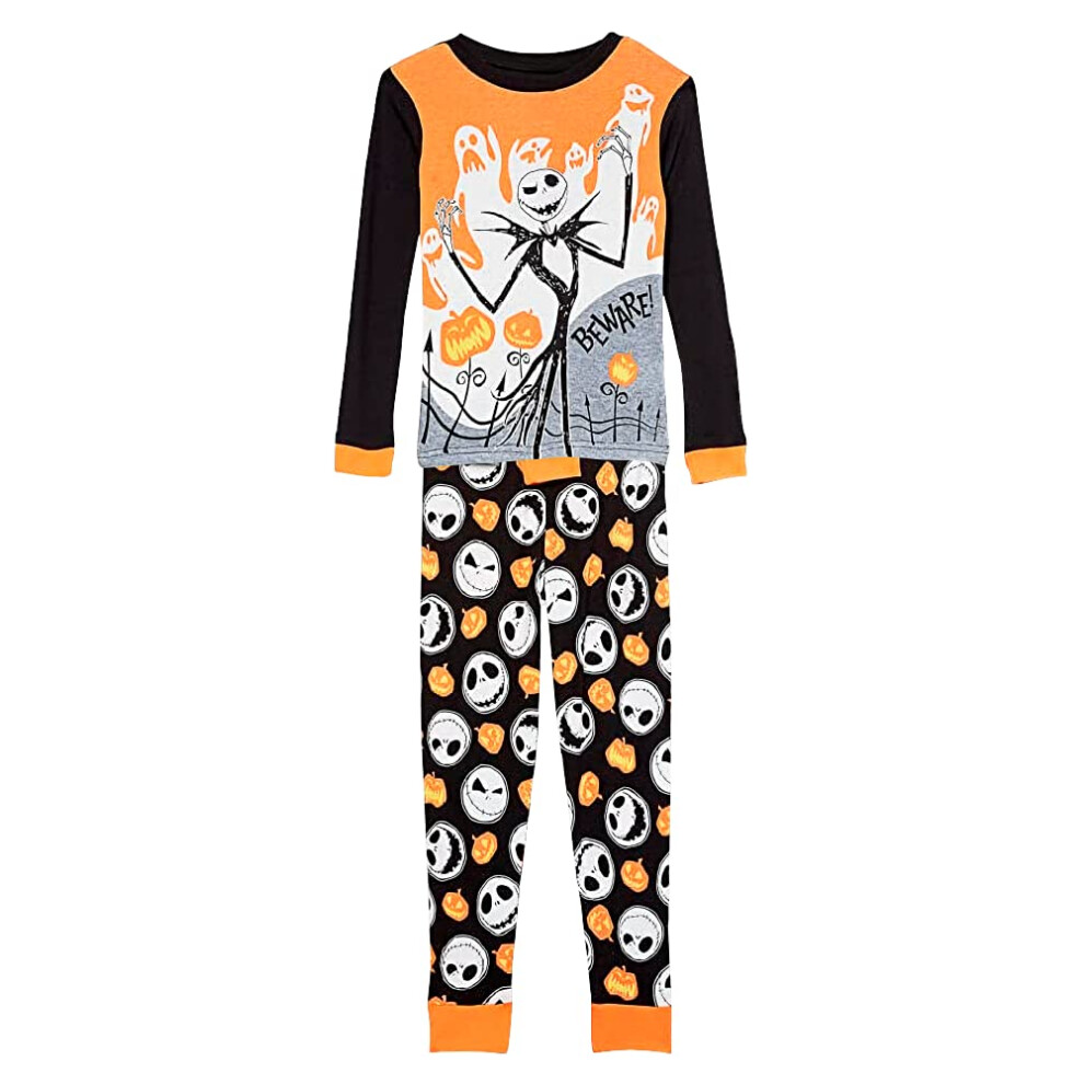 Disney Boys' The Nightmare Before Christmas 2-Piece Snug-Fit Cotton Pajamas Set  BEWARE JACK  6