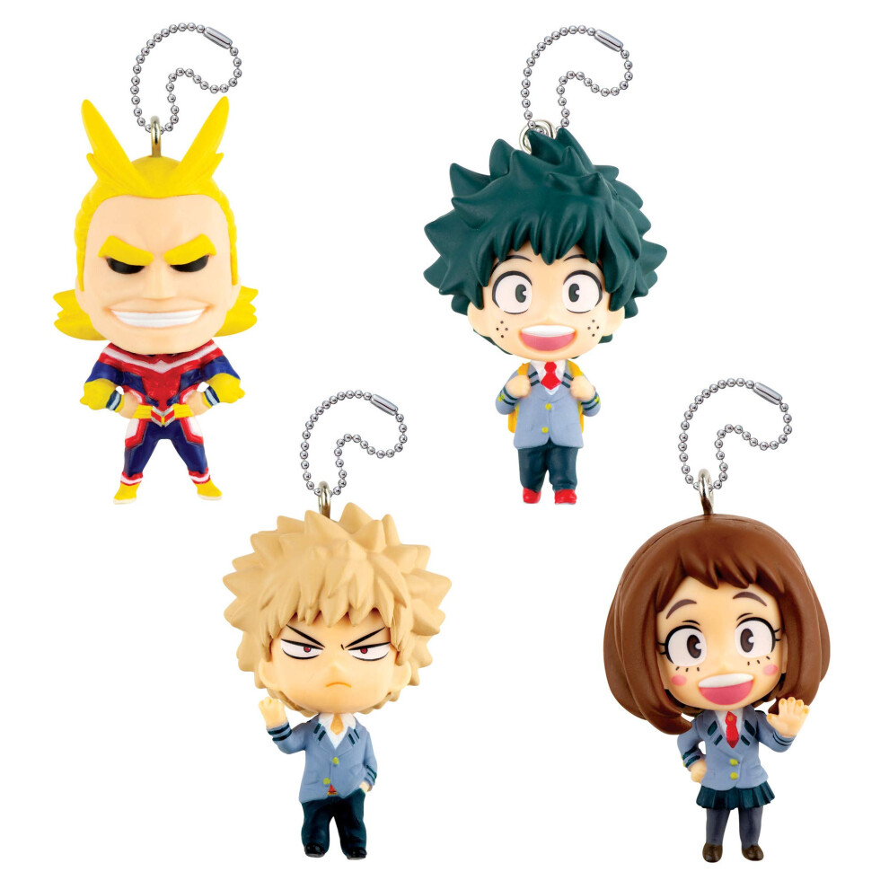 Tomy My Hero Academia Exclusive 4 Pack of Danglers - 4 Keychains with 4 Different My Hero Academia Characters  Multi