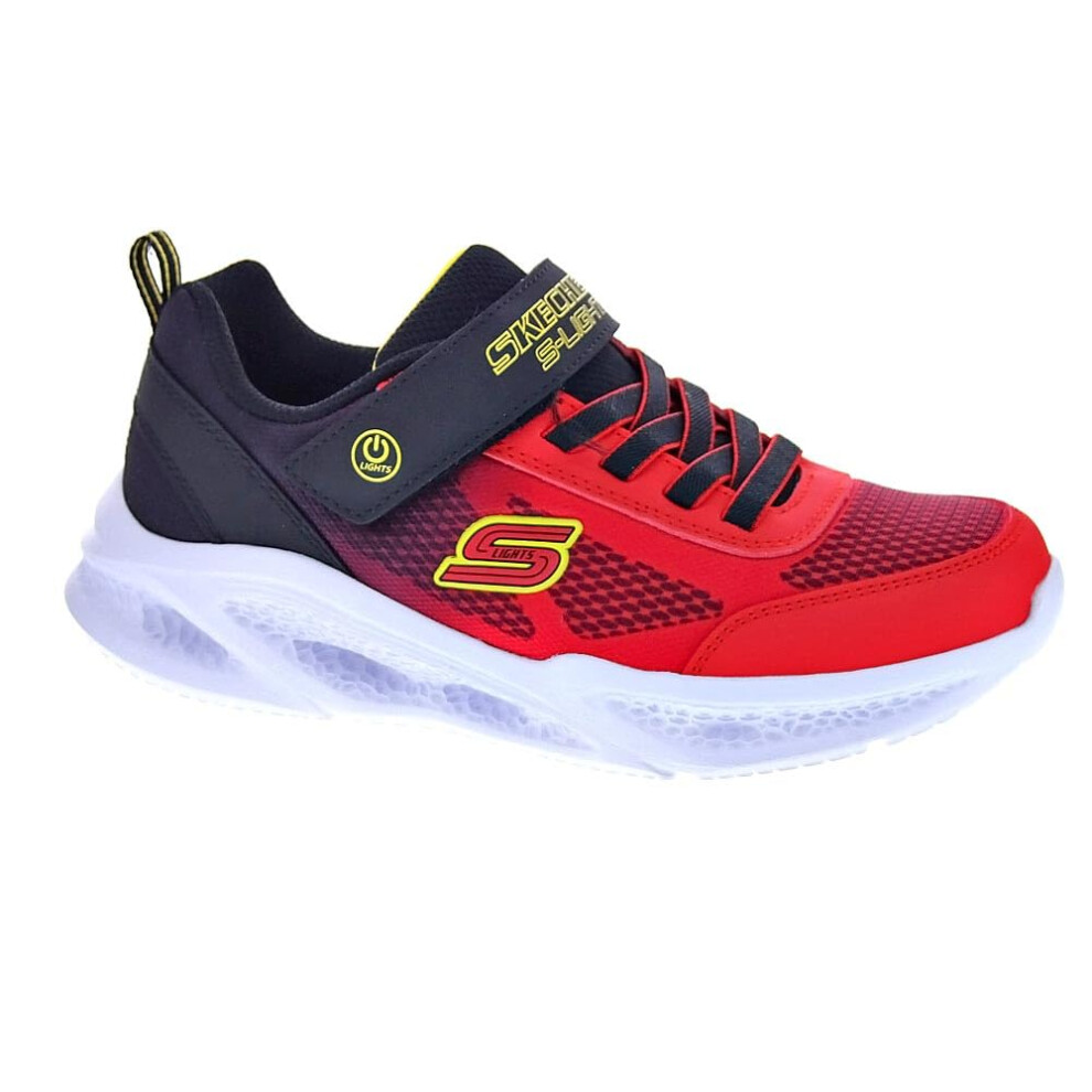 Skechers Boy's Meteor-Lights-KRENDO Sneaker  Red/Black  13 Little Kid