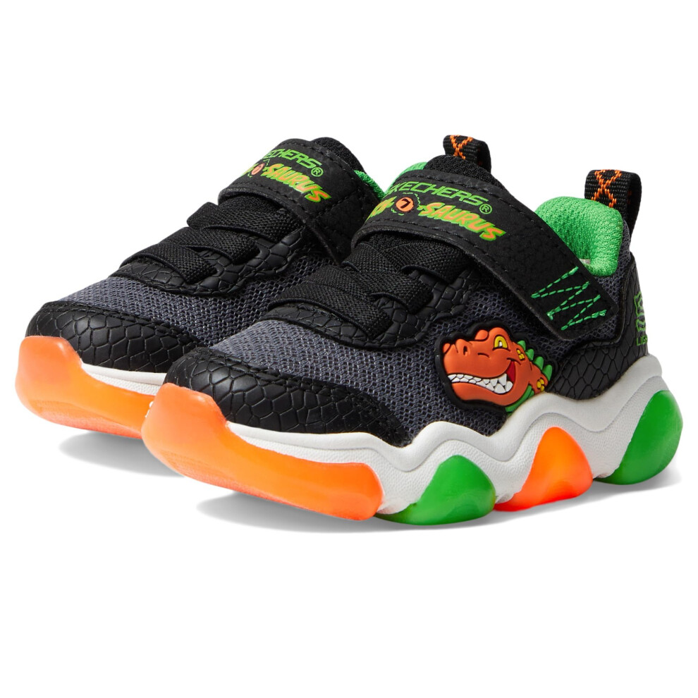 Skechers Boy's Mighty Glow 2.0 Sneaker  Black/Orange  5 Toddler