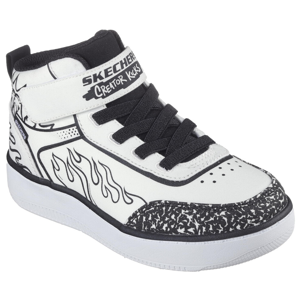 Skechers Boy's Sport Court 92 Sneaker  White/Black  13 Little Kid